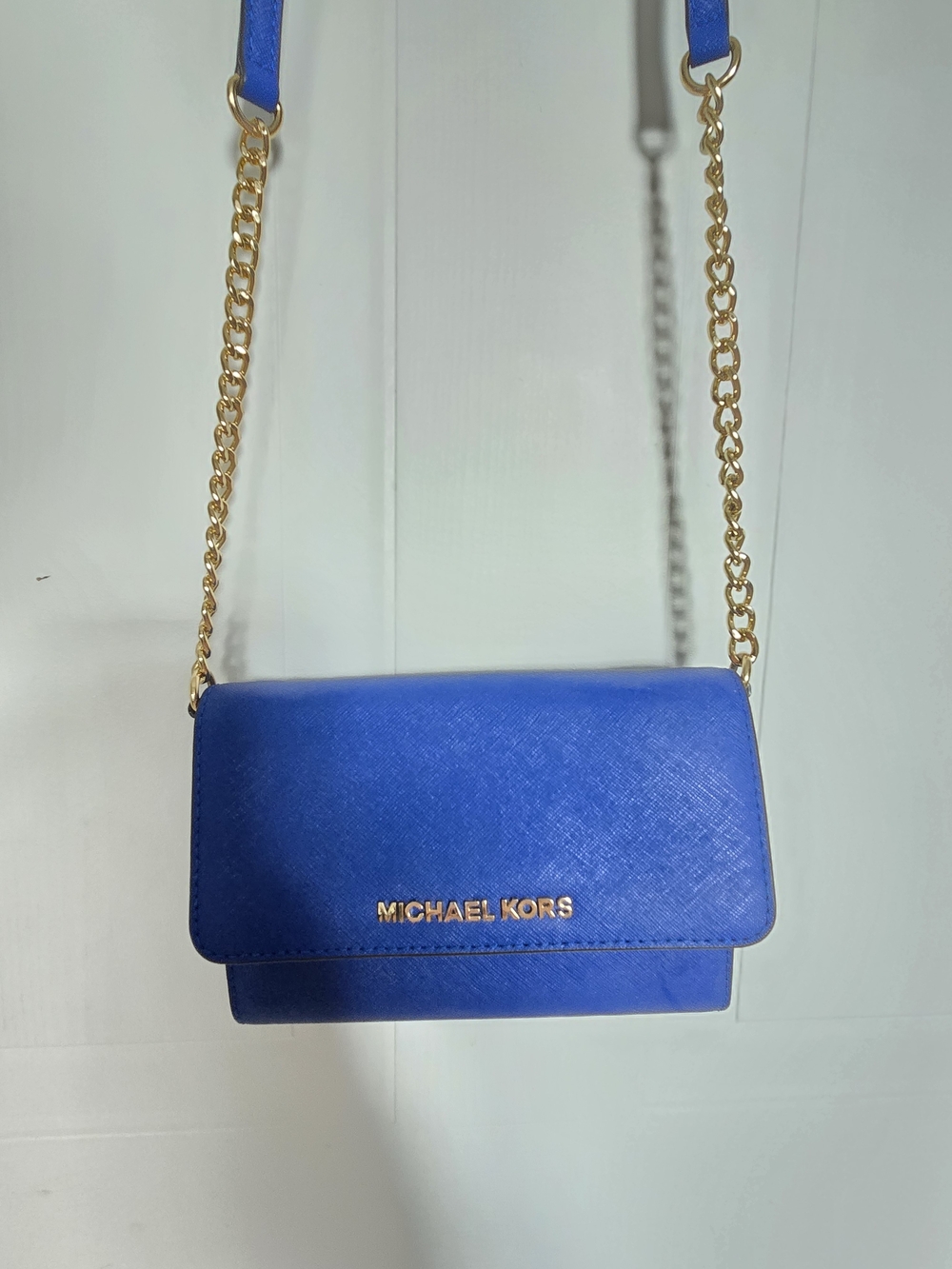 Michael Kors Small Crossbody Bag in Cobalt Blue with Gold Hardware